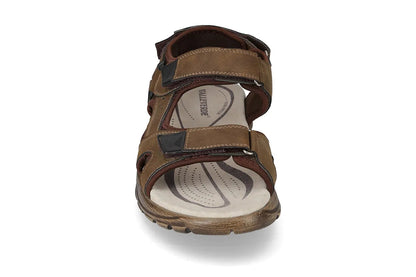 Valleverde Sandalo Uomo Doppio Velcro Marrone - 54801