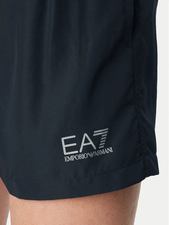 EA7 Emporio Armani Costume Boxer Uomo Nero Argento Logo - 7M001677 AF13019 MC026