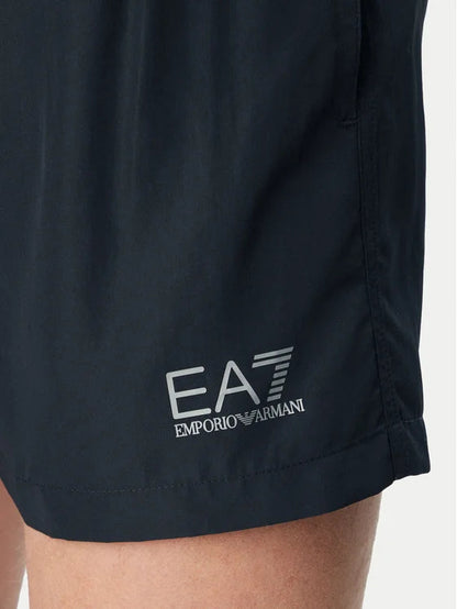 EA7 Emporio Armani Costume Boxer Uomo Nero Argento Logo - 7M001677 AF13019 MC026