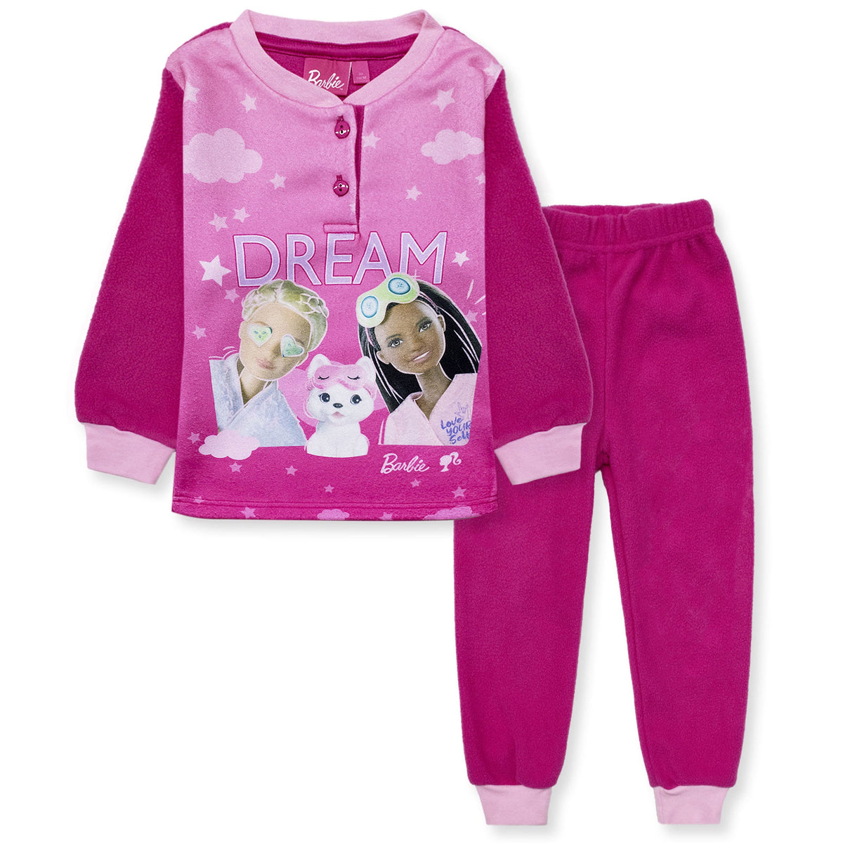 Pigiama Mattel Barbie micropile invernale lungo per bambina maniche lunghe 7000