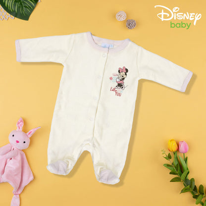 Disney Minnie Mouse baby footie pajamas for girls, in chenille 7017