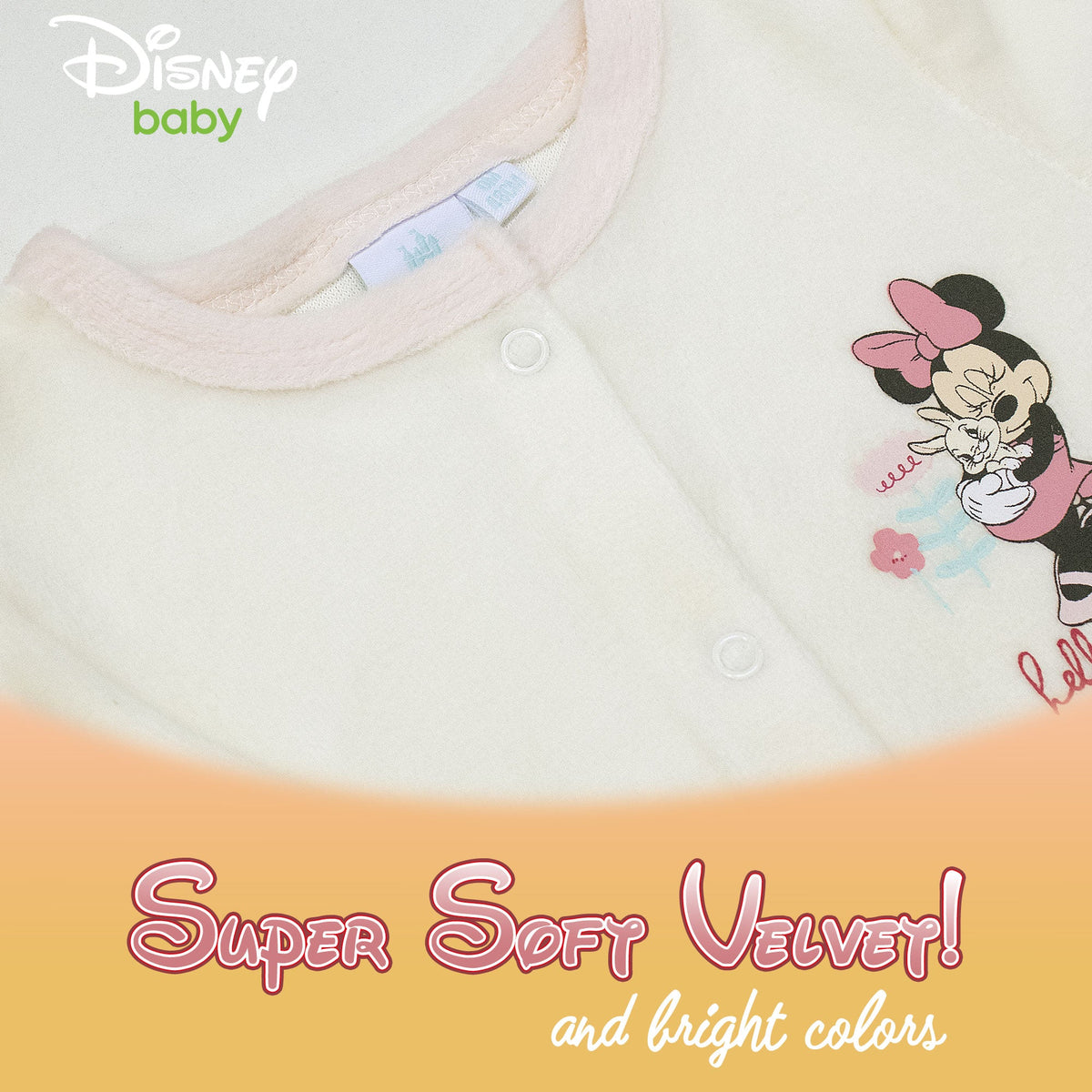 Disney Minnie Mouse baby footie pajamas for girls, in chenille 7017