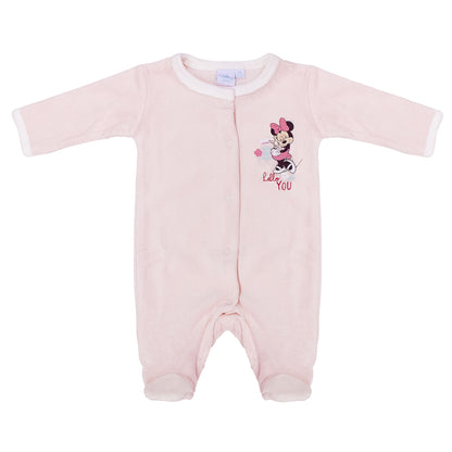 Disney Minnie Mouse baby footie pajamas for girls, in chenille 7017