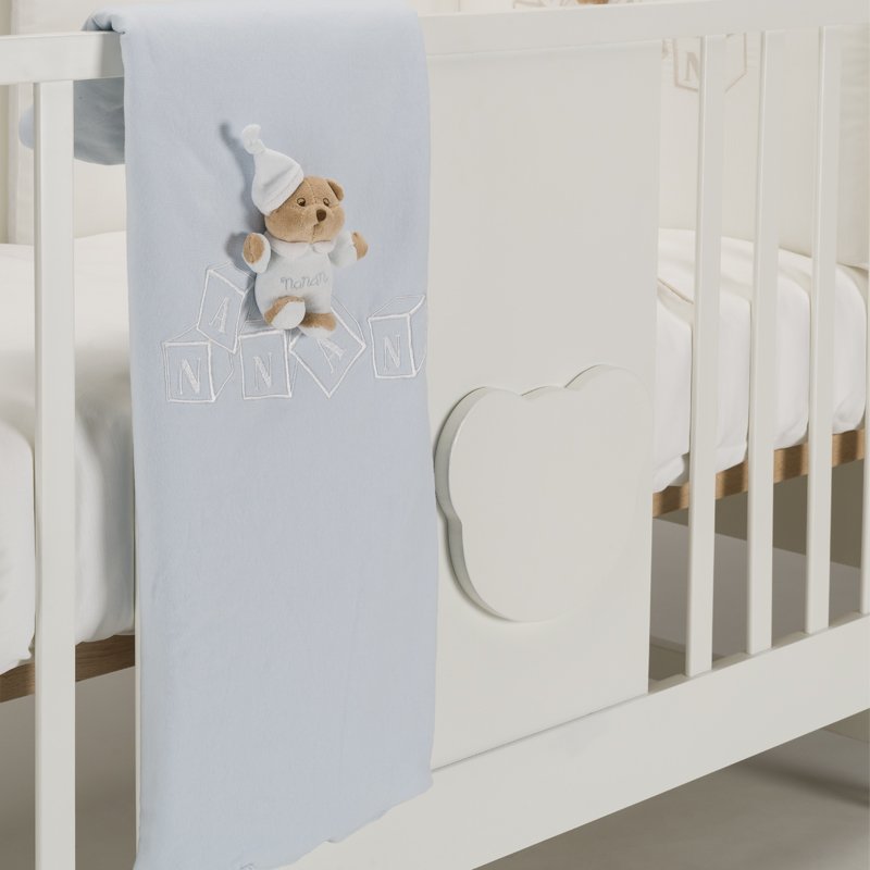 Coperta lettino Dadini azzurro