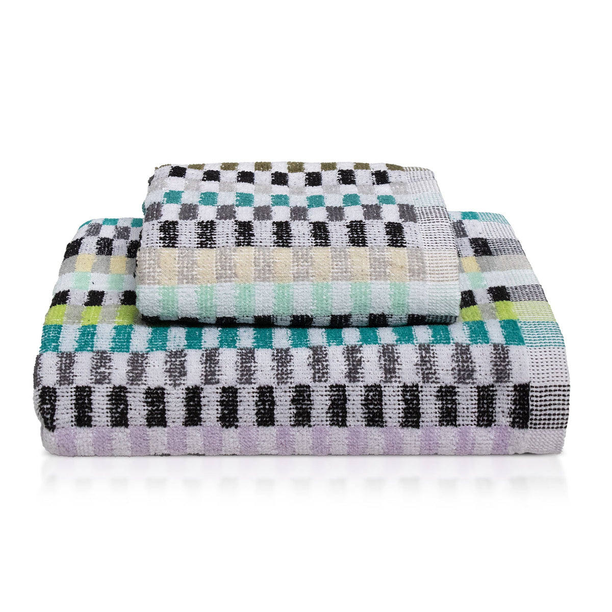 Chenille and Velvet Terry Towel Set 1+1 (Face and Guest) 7033