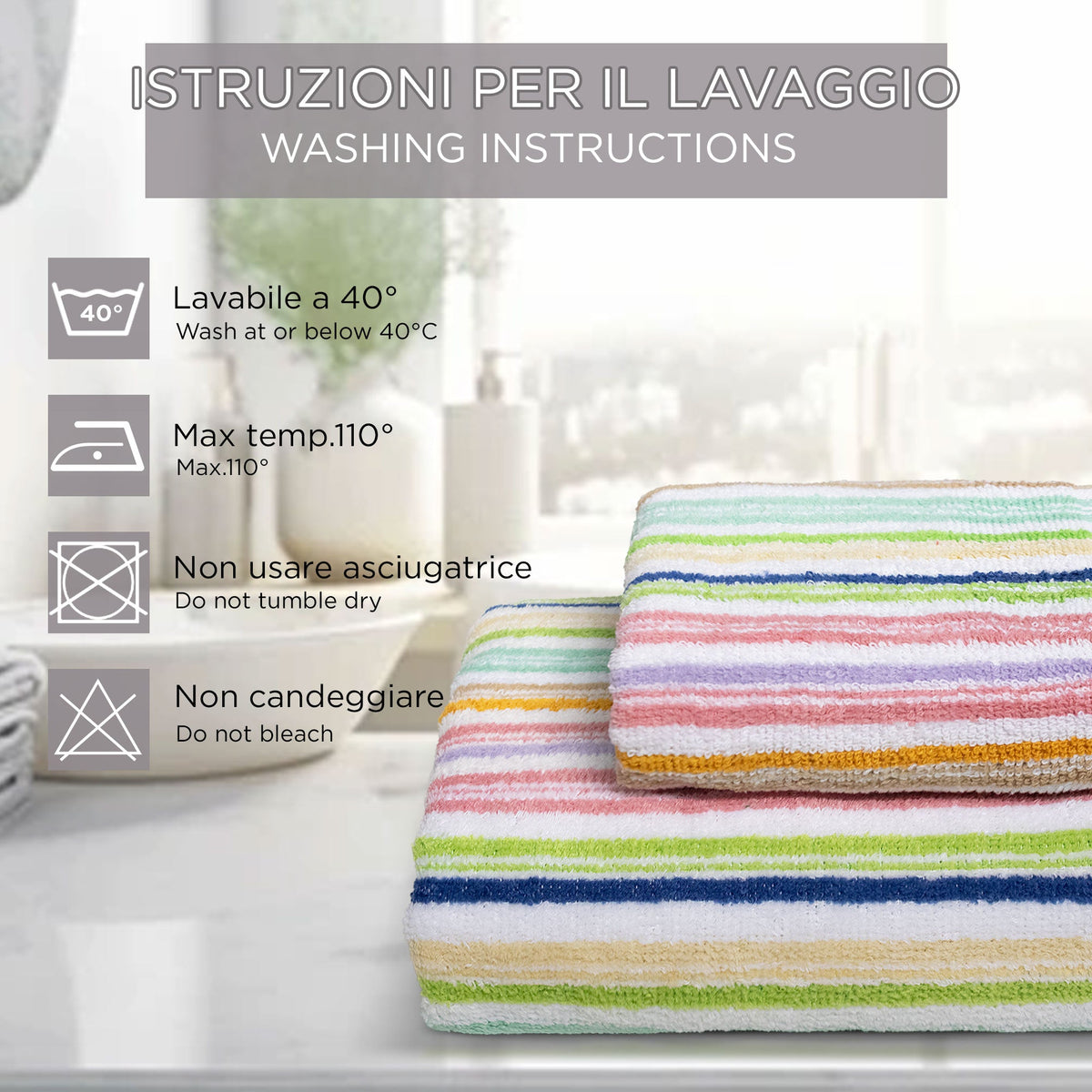 Chenille and Velvet Terry Towel Set 1+1 (Face and Guest) 7033