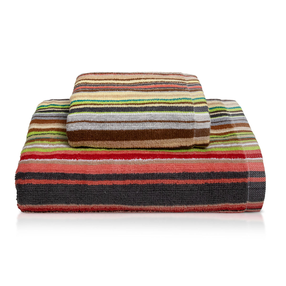 Chenille and Velvet Terry Towel Set 1+1 (Face and Guest) 7033