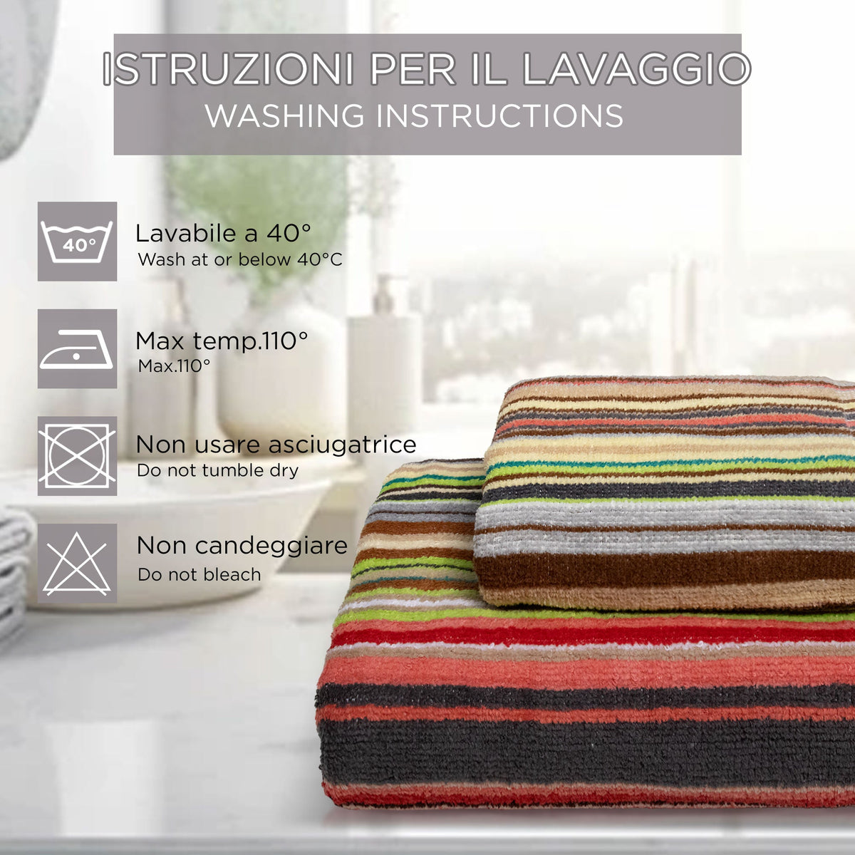 Chenille and Velvet Terry Towel Set 1+1 (Face and Guest) 7033