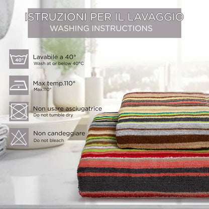 Chenille and Velvet Terry Towel Set 1+1 (Face and Guest) 7033