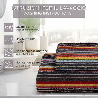 Chenille and Velvet Terry Towel Set 1+1 (Face and Guest) 7033