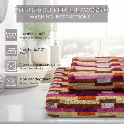 Chenille and Velvet Terry Towel Set 1+1 (Face and Guest) 7033