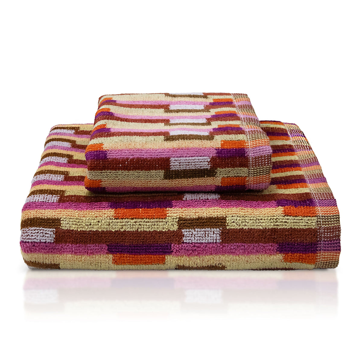 Chenille and Velvet Terry Towel Set 1+1 (Face and Guest) 7033