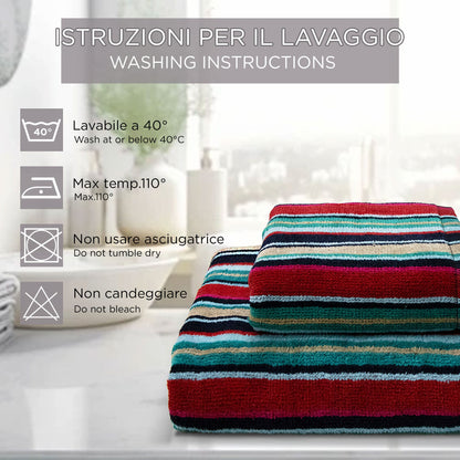 Chenille and Velvet Terry Towel Set 1+1 (Face and Guest) 7033