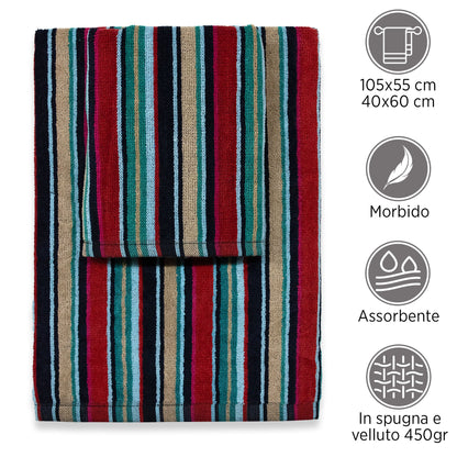Chenille and Velvet Terry Towel Set 1+1 (Face and Guest) 7033