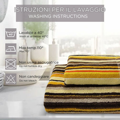 Chenille and Velvet Terry Towel Set 1+1 (Face and Guest) 7033