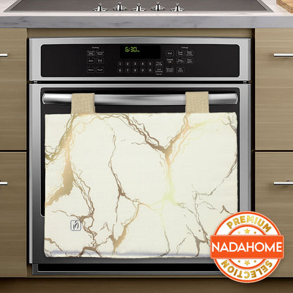 Padded kitchen oven cover, marble effect digital print, marbled 7043