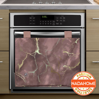 Padded kitchen oven cover, marble effect digital print, marbled 7043
