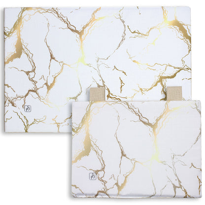 Set Copriforno e Coprifornelli cucina imbottiti effetto marmo marmorizzato 7046