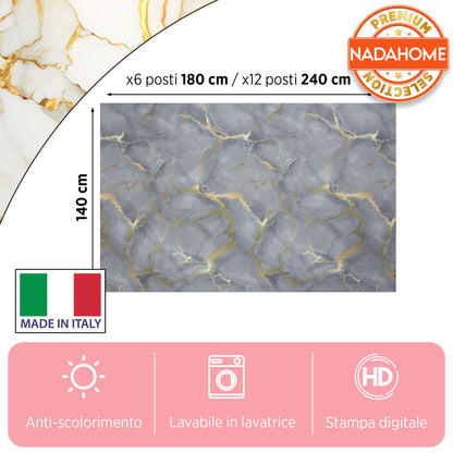 Marble effect digital print tablecloth marbled modern various sizes 7070