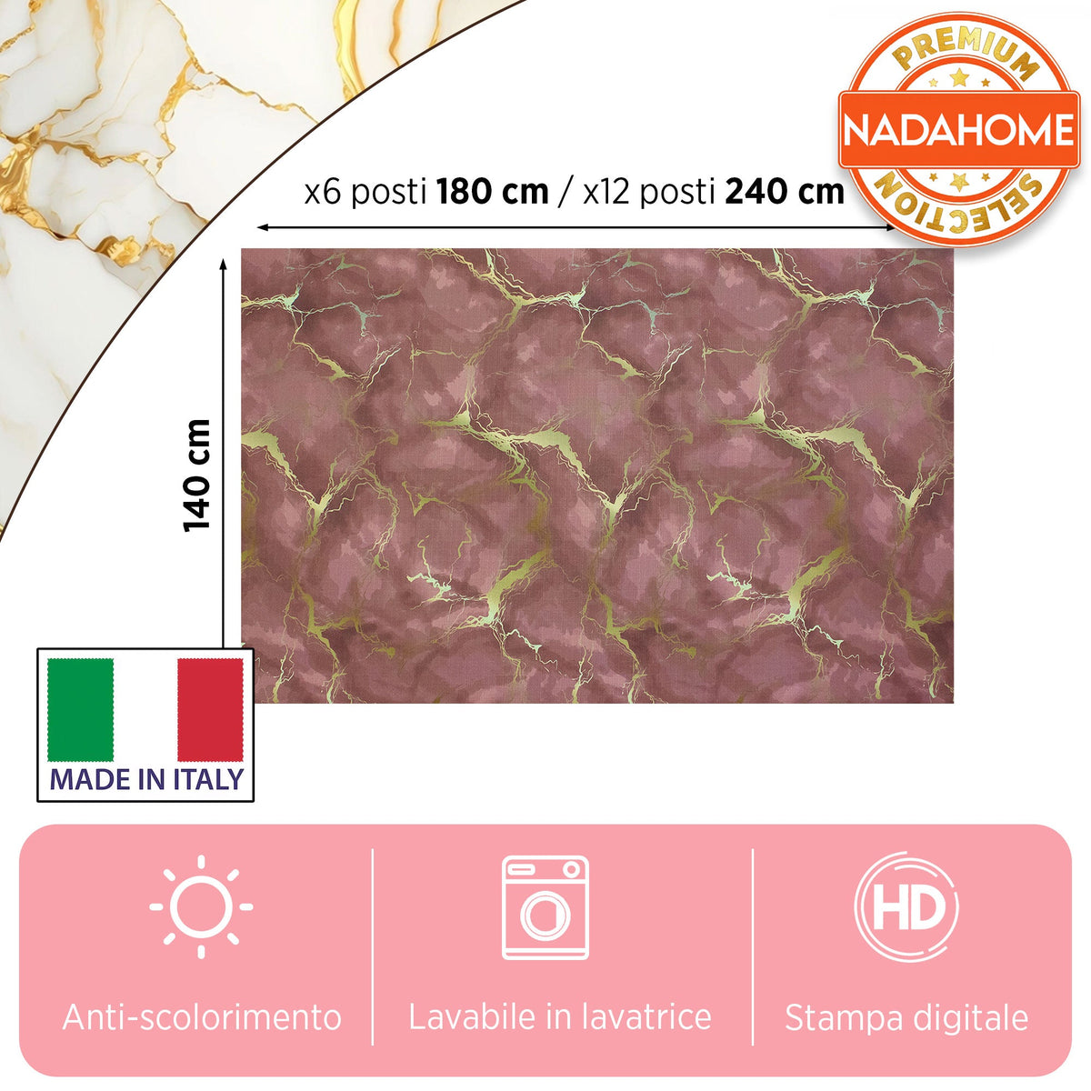 Marble effect digital print tablecloth marbled modern various sizes 7070