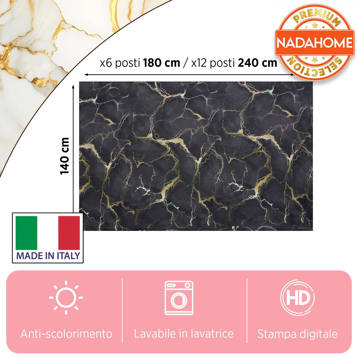 Marble effect digital print tablecloth marbled modern various sizes 7070