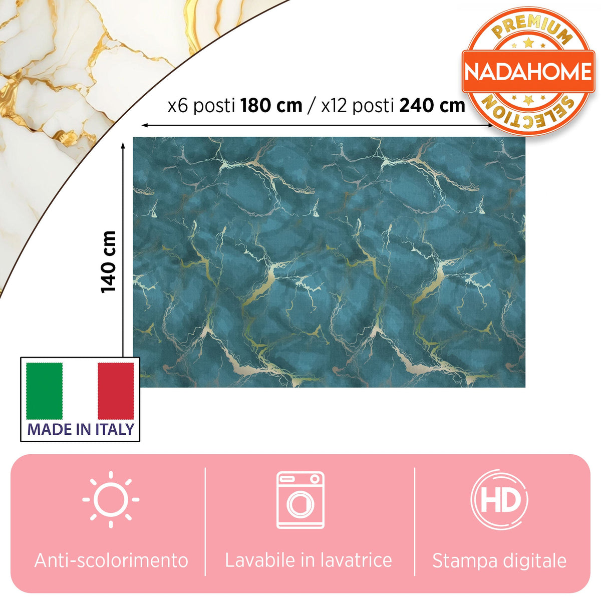 Marble effect digital print tablecloth marbled modern various sizes 7070
