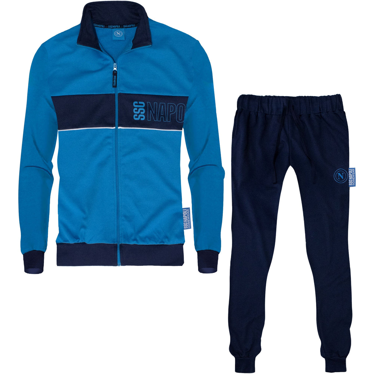 SSC Napoli long-sleeved cotton tracksuit for men with zip hoodie 7071