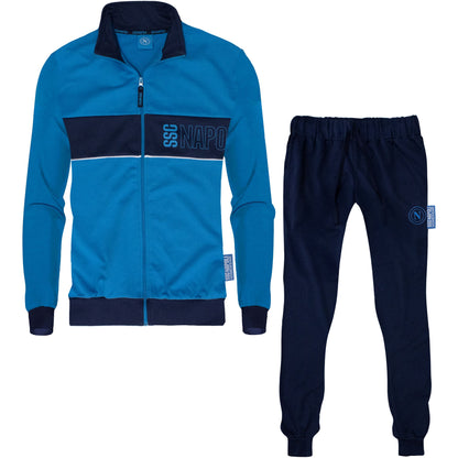 SSC Napoli long-sleeved cotton tracksuit for men with zip hoodie 7071