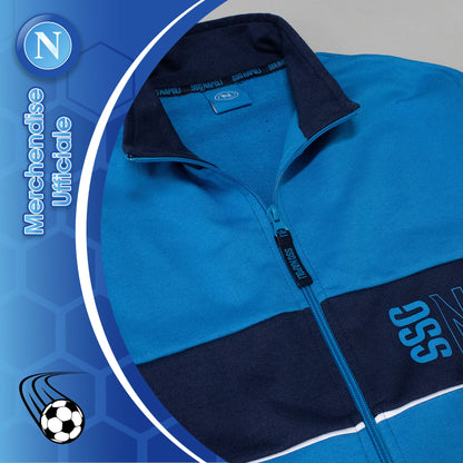 SSC Napoli long-sleeved cotton tracksuit for men with zip hoodie 7071