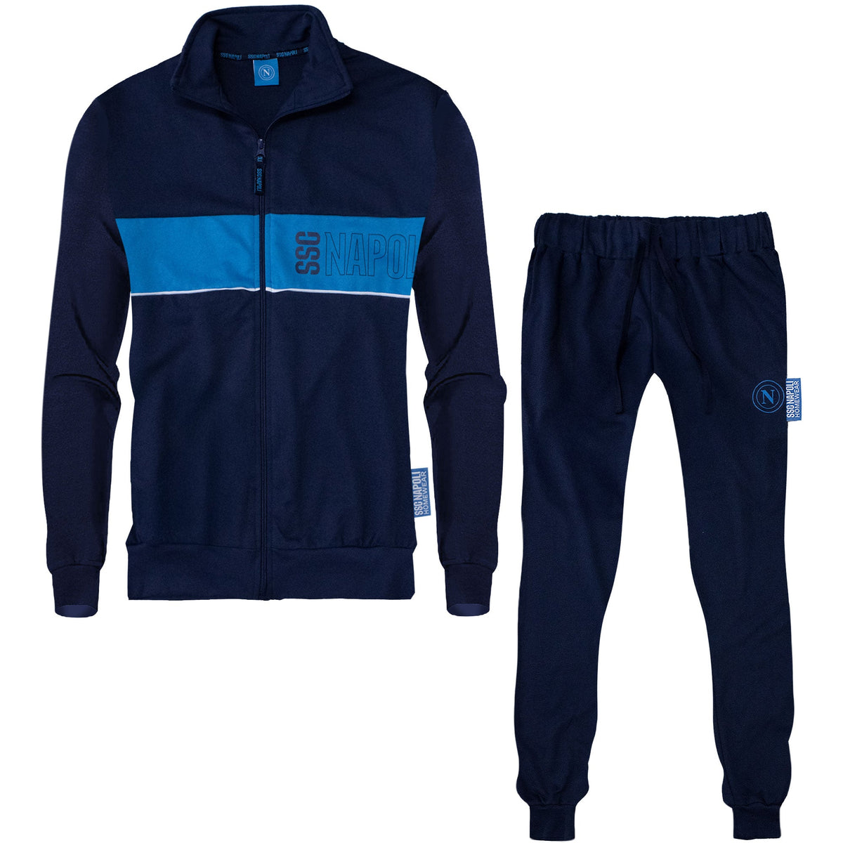 SSC Napoli long-sleeved cotton tracksuit for men with zip hoodie 7071