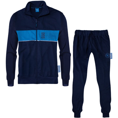 SSC Napoli long-sleeved cotton tracksuit for men with zip hoodie 7071