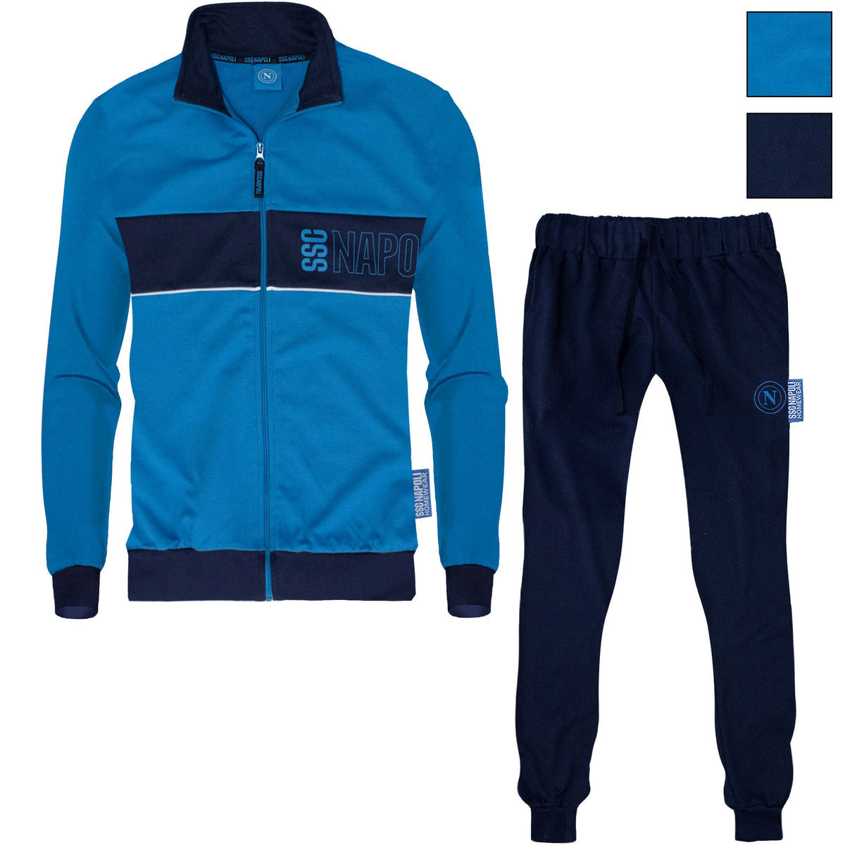SSC Napoli long-sleeved cotton tracksuit for men with zip hoodie 7071