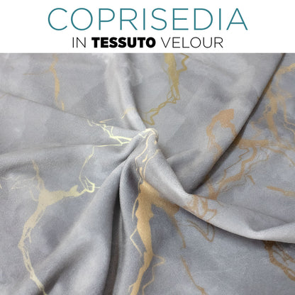 Coprisedia effetto marmo Velour elastico 2 pezzi Vesti sedia marmorizzato 7072