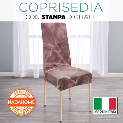 Coprisedia effetto marmo Velour elastico 2 pezzi Vesti sedia marmorizzato 7072