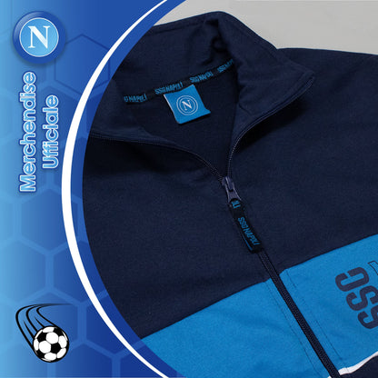 Tuta SSC Napoli in cotone a maniche lunghe bambino ragazzo felpa con zip 7073