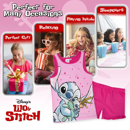 Pigiama Bambina Disney Lilo e Stitch in Cotone Leggero corto con canotta 7078