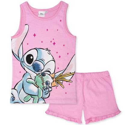 Pigiama Bambina Disney Lilo e Stitch in Cotone Leggero corto con canotta 7078