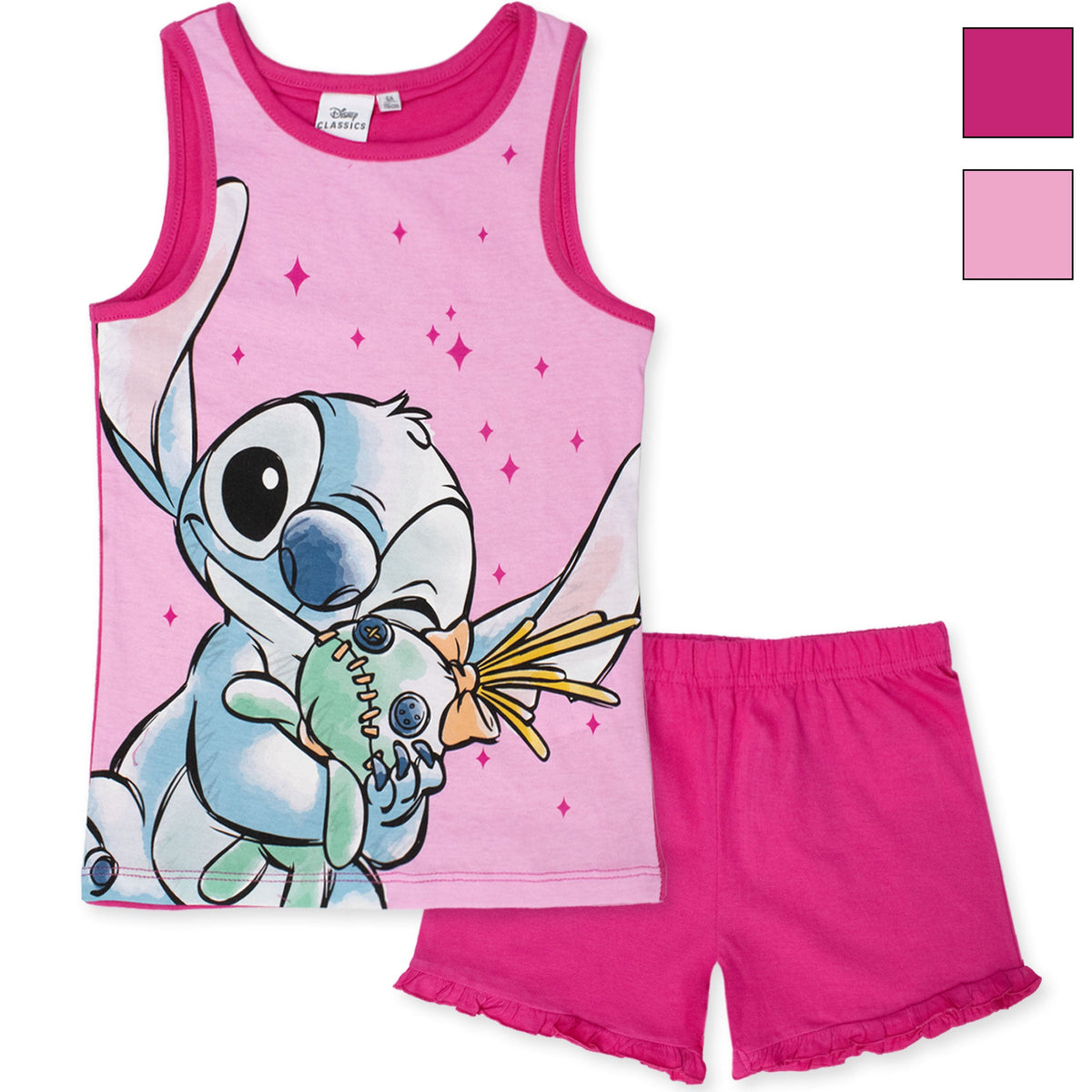 Pigiama Bambina Disney Lilo e Stitch in Cotone Leggero corto con canotta 7078