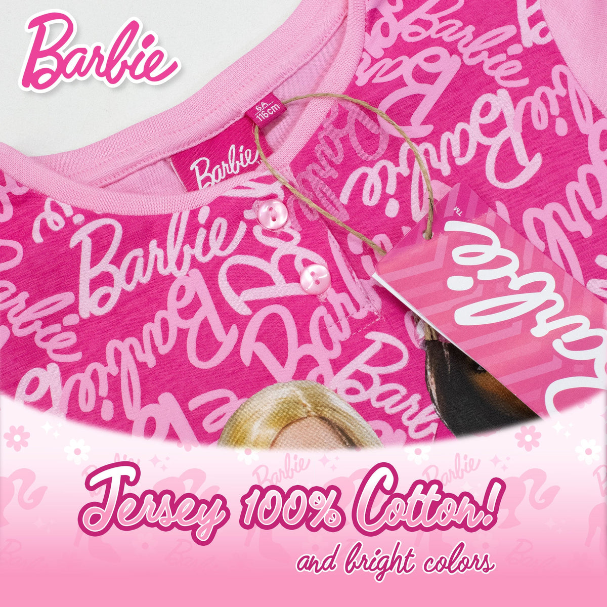 Pigiama per Bambina Barbie estivo in Cotone Leggero corto 7079