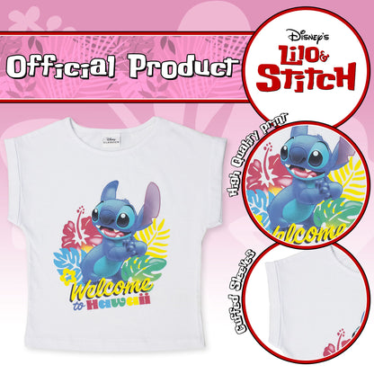 T-shirt Disney Lilo e Stitch bambina maglia maniche corte in cotone 7081