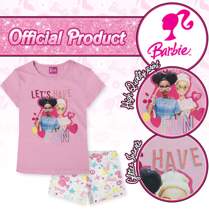 Pigiama per Bambina Barbie estivo in Cotone Leggero corto 7082
