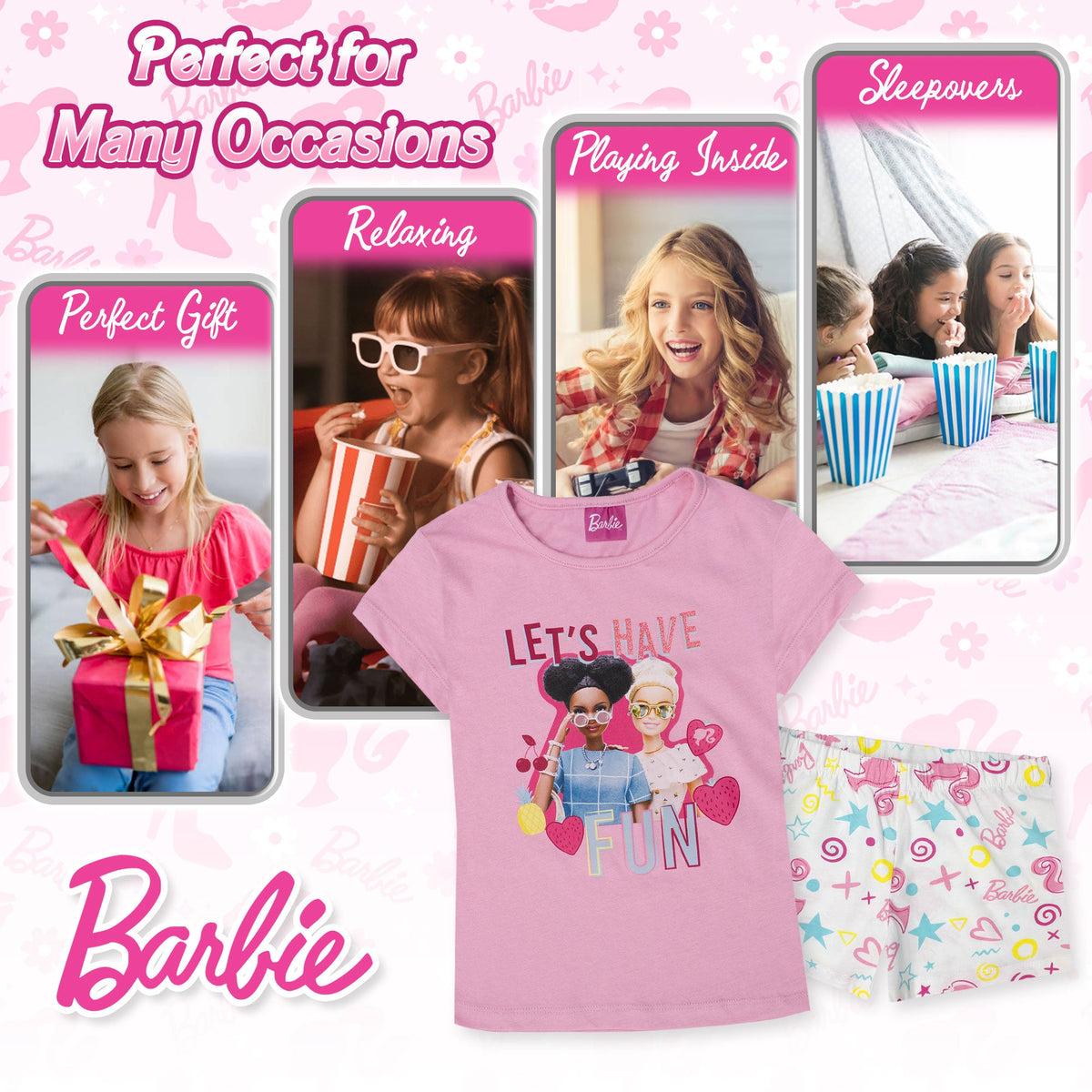 Pigiama per Bambina Barbie estivo in Cotone Leggero corto 7082