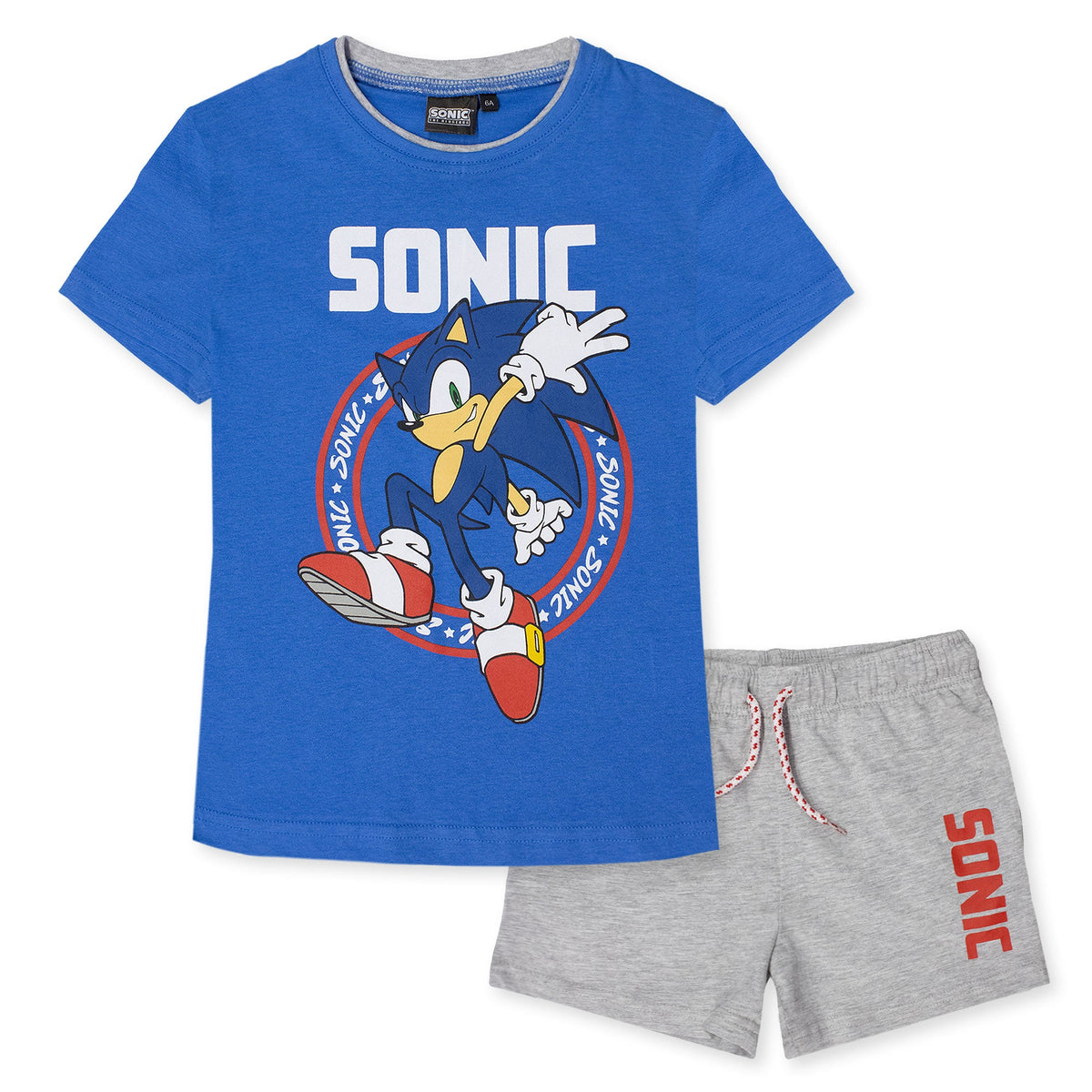 Sega Sonic The Hedgehog Kids' T-Shirt and Shorts Summer Cotton Set 7088