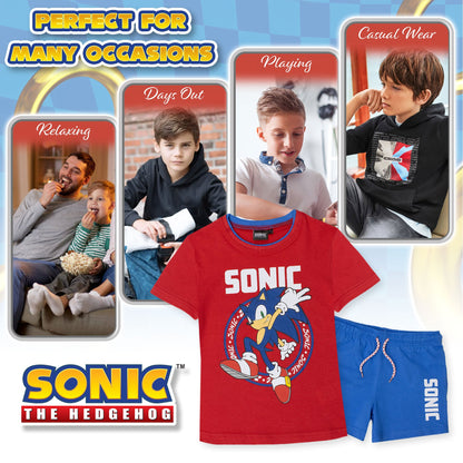 Sega Sonic The Hedgehog Kids' T-Shirt and Shorts Summer Cotton Set 7088