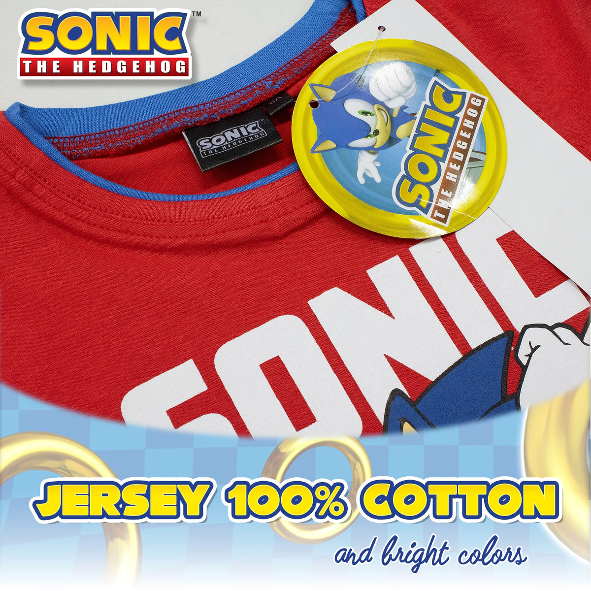 Sega Sonic The Hedgehog Kids' T-Shirt and Shorts Summer Cotton Set 7088