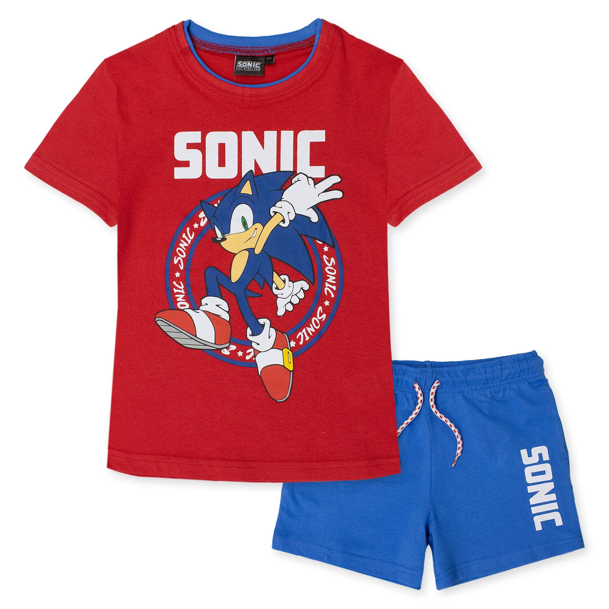 Sega Sonic The Hedgehog Kids' T-Shirt and Shorts Summer Cotton Set 7088