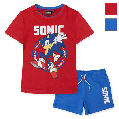 Sega Sonic The Hedgehog Kids' T-Shirt and Shorts Summer Cotton Set 7088