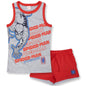 Completo bambino Marvel Spiderman canotta e pantaloncino estivo in cotone 7089