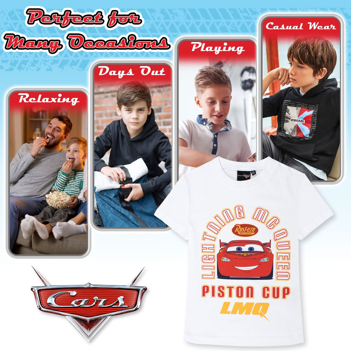 Disney Cars T-shirt children's short-sleeved cotton shirt 7090