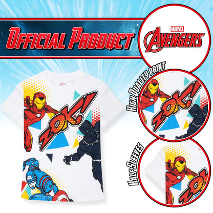 T-shirt Marvel Avengers maglia bambino mezze maniche in cotone 7092